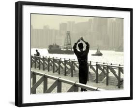 Tai Chi Practiced Along Victoria Harbor, Hk, China-Jeffrey Rotman-Framed Photographic Print