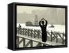 Tai Chi Practiced Along Victoria Harbor, Hk, China-Jeffrey Rotman-Framed Stretched Canvas