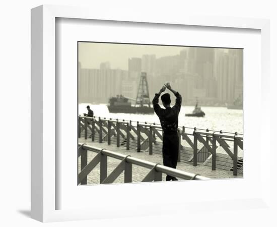 Tai Chi Practiced Along Victoria Harbor, Hk, China-Jeffrey Rotman-Framed Photographic Print