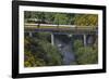 Taieri Gorge Train Crossing Taieri River, South Island, New Zealand-David Wall-Framed Photographic Print