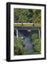 Taieri Gorge Train Crossing Taieri River, South Island, New Zealand-David Wall-Framed Photographic Print