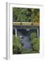 Taieri Gorge Train Crossing Taieri River, South Island, New Zealand-David Wall-Framed Photographic Print