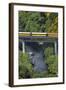 Taieri Gorge Train Crossing Taieri River, South Island, New Zealand-David Wall-Framed Photographic Print