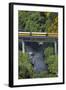 Taieri Gorge Train Crossing Taieri River, South Island, New Zealand-David Wall-Framed Photographic Print