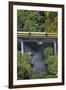 Taieri Gorge Train Crossing Taieri River, South Island, New Zealand-David Wall-Framed Photographic Print