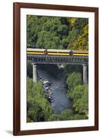 Taieri Gorge Train Crossing Taieri River, South Island, New Zealand-David Wall-Framed Photographic Print