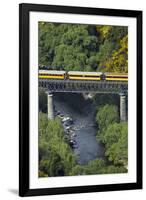 Taieri Gorge Train Crossing Taieri River, South Island, New Zealand-David Wall-Framed Photographic Print