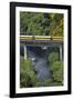 Taieri Gorge Train Crossing Taieri River, South Island, New Zealand-David Wall-Framed Photographic Print