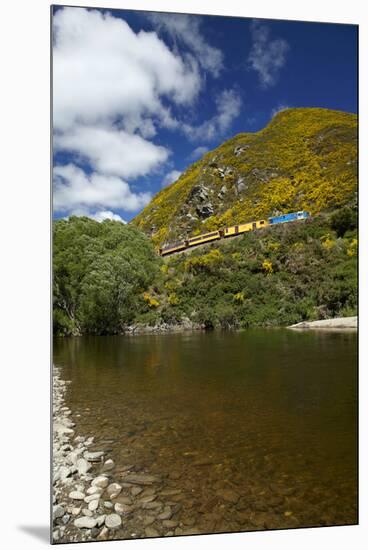 Taieri River and Taieri Gorge Train, South Island, New Zealand-David Wall-Mounted Premium Photographic Print