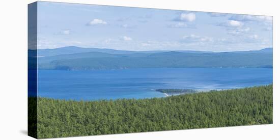 Taiga and Hovsgol Lake seen from above, Hovsgol province, Mongolia, Central Asia, Asia-Francesco Vaninetti-Stretched Canvas