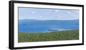 Taiga and Hovsgol Lake seen from above, Hovsgol province, Mongolia, Central Asia, Asia-Francesco Vaninetti-Framed Photographic Print