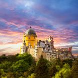 Fairy Palace against Sunset Sky /  Panorama of Pena National Palace in Sintra, Portugal / Europe-Taiga-Photographic Print