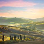 Unique Sundown Tuscany Landscape in Spring Time-Taiga-Photographic Print