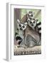 Tailed Lemurs, Point Defiance Zoo and Aquarium-Lantern Press-Framed Art Print
