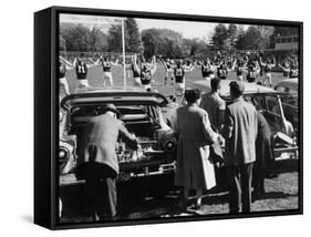 Tailgate Picnic for Spectators at Amherst College Prior to Football Game-null-Framed Stretched Canvas