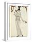 Tailleur de satin gris de perle, chapeau de paille noir-Georges Barbier-Framed Giclee Print