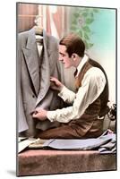 Tailor Examining Work-null-Mounted Art Print