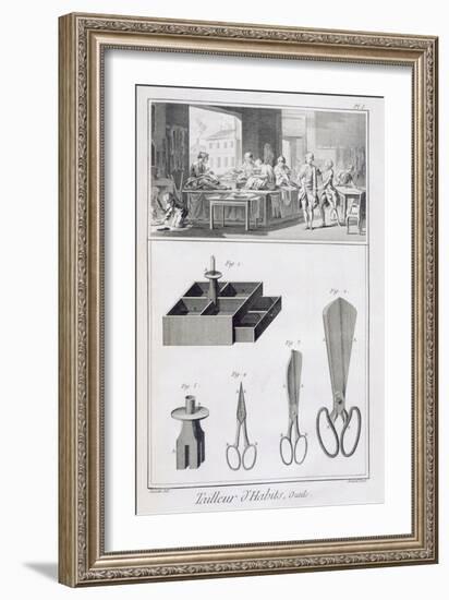 Tailor, from the 'Encyclopedie Des Sciences Et Metiers' by Denis Diderot (1713-84) Published C.1770-French-Framed Giclee Print