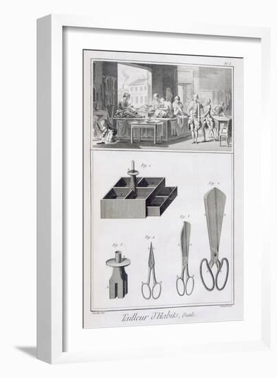 Tailor, from the 'Encyclopedie Des Sciences Et Metiers' by Denis Diderot (1713-84) Published C.1770-French-Framed Giclee Print