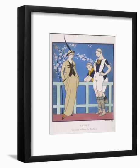 Tailor-Made by Redfern with Draped Skirt with Side Pockets Waistcoat and Jacket-Georges Barbier-Framed Art Print