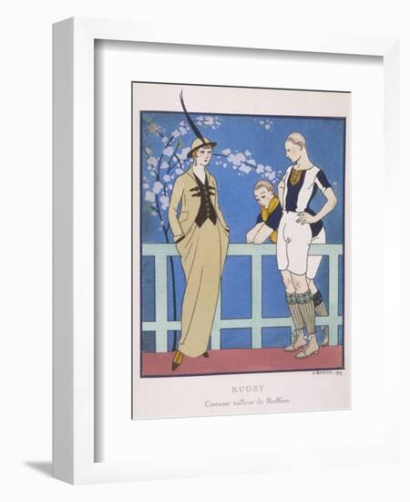 Tailor-Made by Redfern with Draped Skirt with Side Pockets Waistcoat and Jacket-Georges Barbier-Framed Art Print