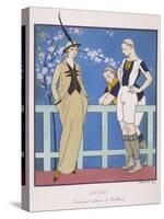 Tailor-Made by Redfern with Draped Skirt with Side Pockets Waistcoat and Jacket-Georges Barbier-Stretched Canvas