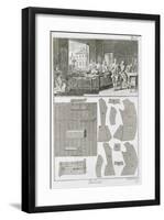 Tailor's Workshop and Patterns, from the 'Encyclopedie Des Sciences et Metiers' by Denis Diderot-null-Framed Giclee Print