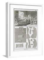 Tailor's Workshop and Patterns, from the 'Encyclopedie Des Sciences et Metiers' by Denis Diderot-null-Framed Giclee Print