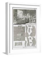 Tailor's Workshop and Patterns, from the 'Encyclopedie Des Sciences et Metiers' by Denis Diderot-null-Framed Giclee Print