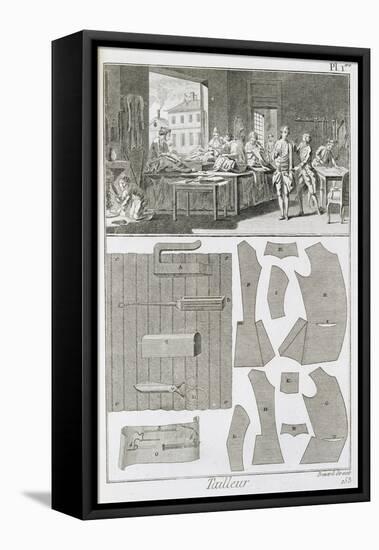 Tailor's Workshop and Patterns, from the 'Encyclopedie Des Sciences et Metiers' by Denis Diderot-null-Framed Stretched Canvas