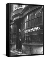 Tailor to All the Gentlemen of Winchester College Albert Gard, Standing in the Doorway of His Store-Cornell Capa-Framed Stretched Canvas
