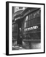 Tailor to All the Gentlemen of Winchester College Albert Gard, Standing in the Doorway of His Store-Cornell Capa-Framed Photographic Print