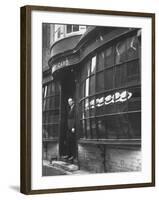 Tailor to All the Gentlemen of Winchester College Albert Gard, Standing in the Doorway of His Store-Cornell Capa-Framed Photographic Print