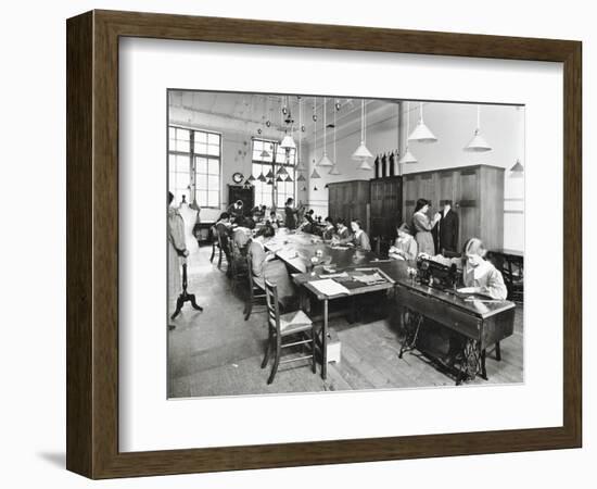 Tailoring Class, Barrett Street Trade School for Girls, London, 1915-null-Framed Photographic Print