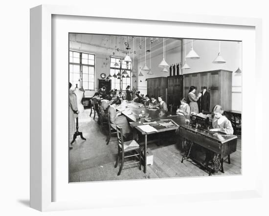 Tailoring Class, Barrett Street Trade School for Girls, London, 1915-null-Framed Premium Photographic Print