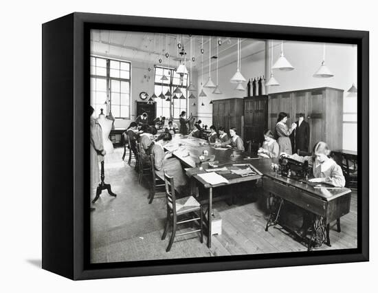 Tailoring Class, Barrett Street Trade School for Girls, London, 1915-null-Framed Stretched Canvas
