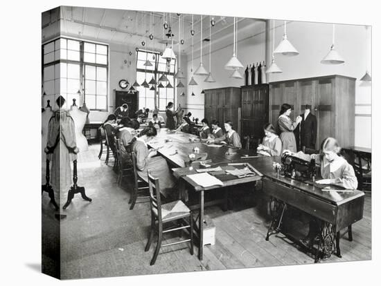 Tailoring Class, Barrett Street Trade School for Girls, London, 1915-null-Stretched Canvas