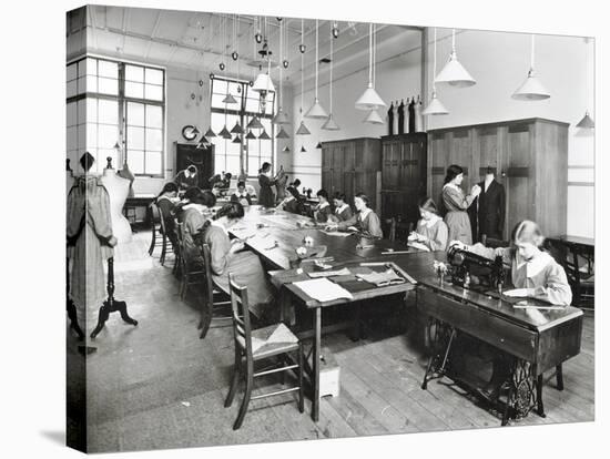 Tailoring Class, Barrett Street Trade School for Girls, London, 1915-null-Stretched Canvas