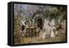 Tailors and Guitarist in the Garden-Jose Gallegos Y Arnosa-Framed Stretched Canvas