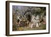 Tailors and Guitarist in the Garden-Jose Gallegos Y Arnosa-Framed Giclee Print