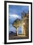 Tainaron Blue Retreat in Mani, Greece. Exterior View of an Alcove in a Stone Wall and a Tree-George Meitner-Framed Photographic Print