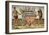 Taino Natives Cooking Fish-null-Framed Giclee Print