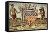 Taino Natives Cooking Fish-null-Framed Stretched Canvas