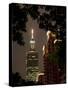 Taipei 101 at Night, Taipei, Taiwan, Asia-Charles Bowman-Stretched Canvas