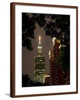 Taipei 101 at Night, Taipei, Taiwan, Asia-Charles Bowman-Framed Photographic Print