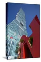 Taipei 101 Building and Love Statue by Robert Indiana, Taipei, Taiwan, Asia-Christian Kober-Stretched Canvas