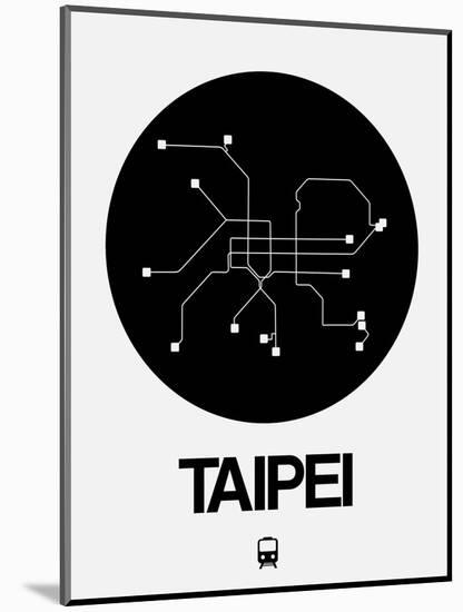 Taipei Black Subway Map-NaxArt-Mounted Art Print