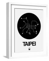 Taipei Black Subway Map-NaxArt-Framed Art Print