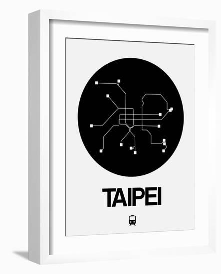 Taipei Black Subway Map-NaxArt-Framed Art Print