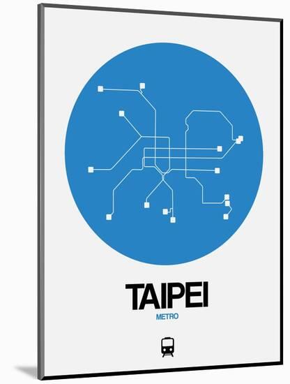 Taipei Blue Subway Map-NaxArt-Mounted Art Print